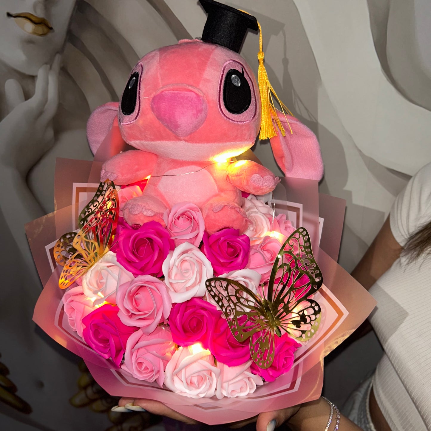 Buchet 31 Trandafiri+Stitch Absolvire