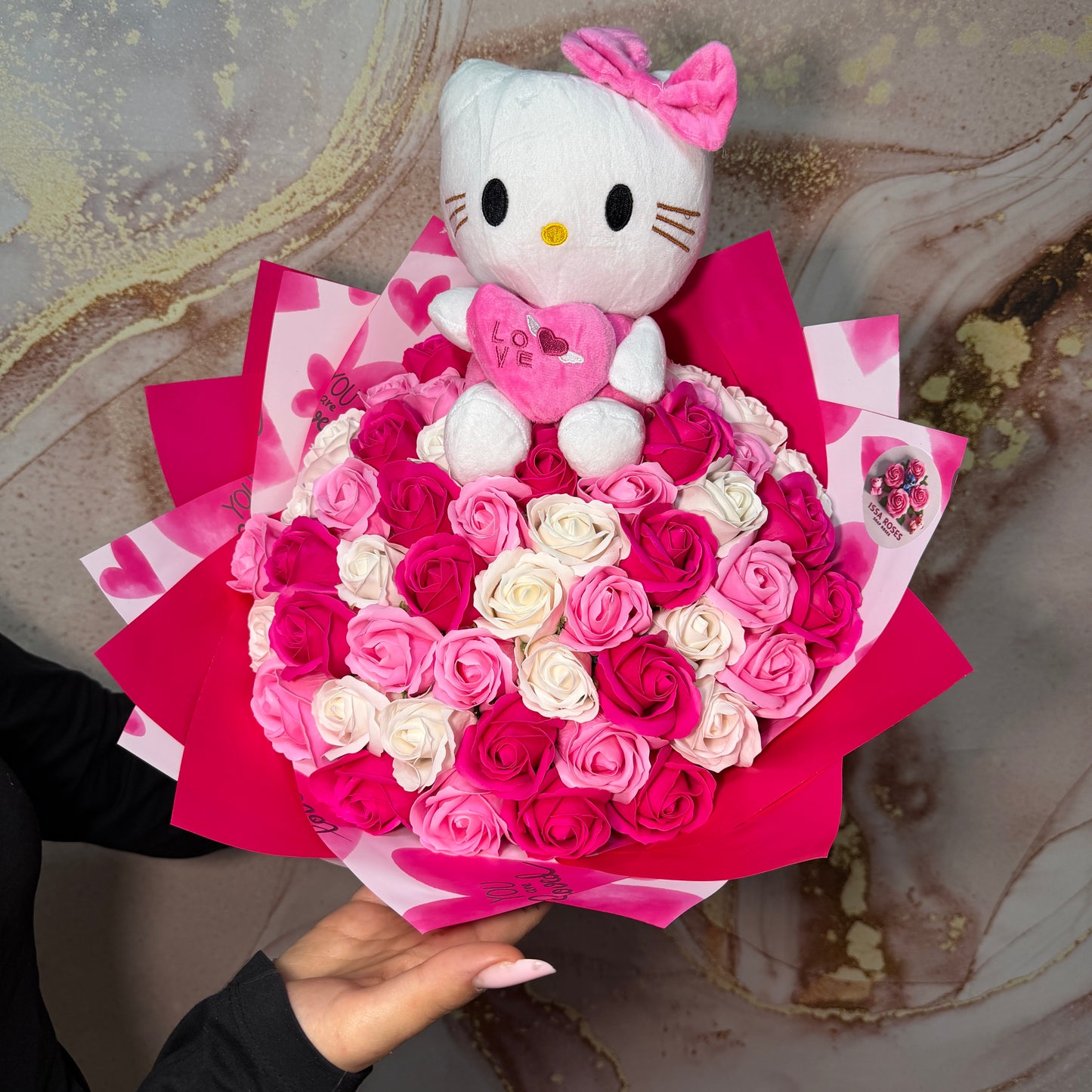 Buchet 51 Trandafiri + Hello Kitty