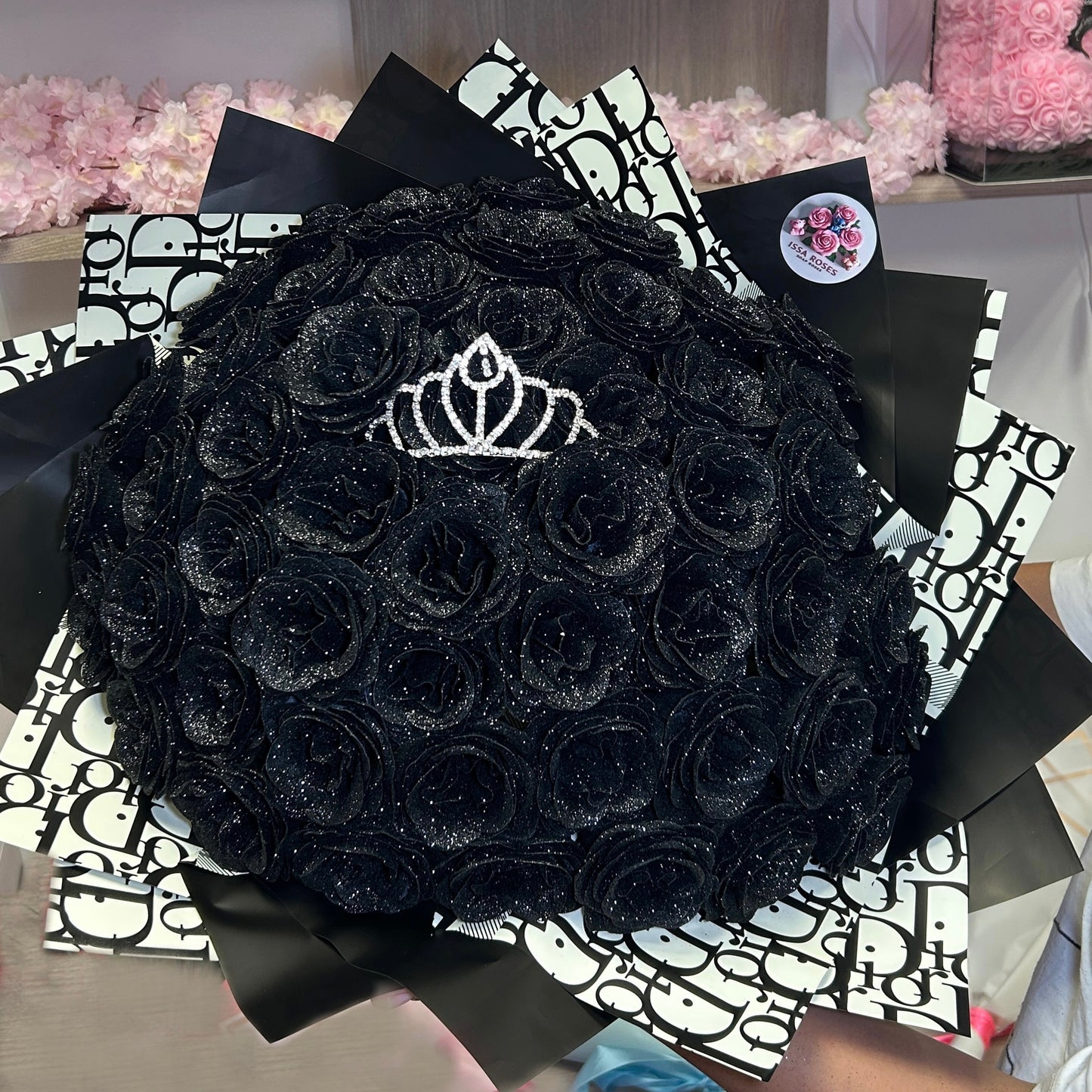 51 Trandafiri Premium cu sclipici