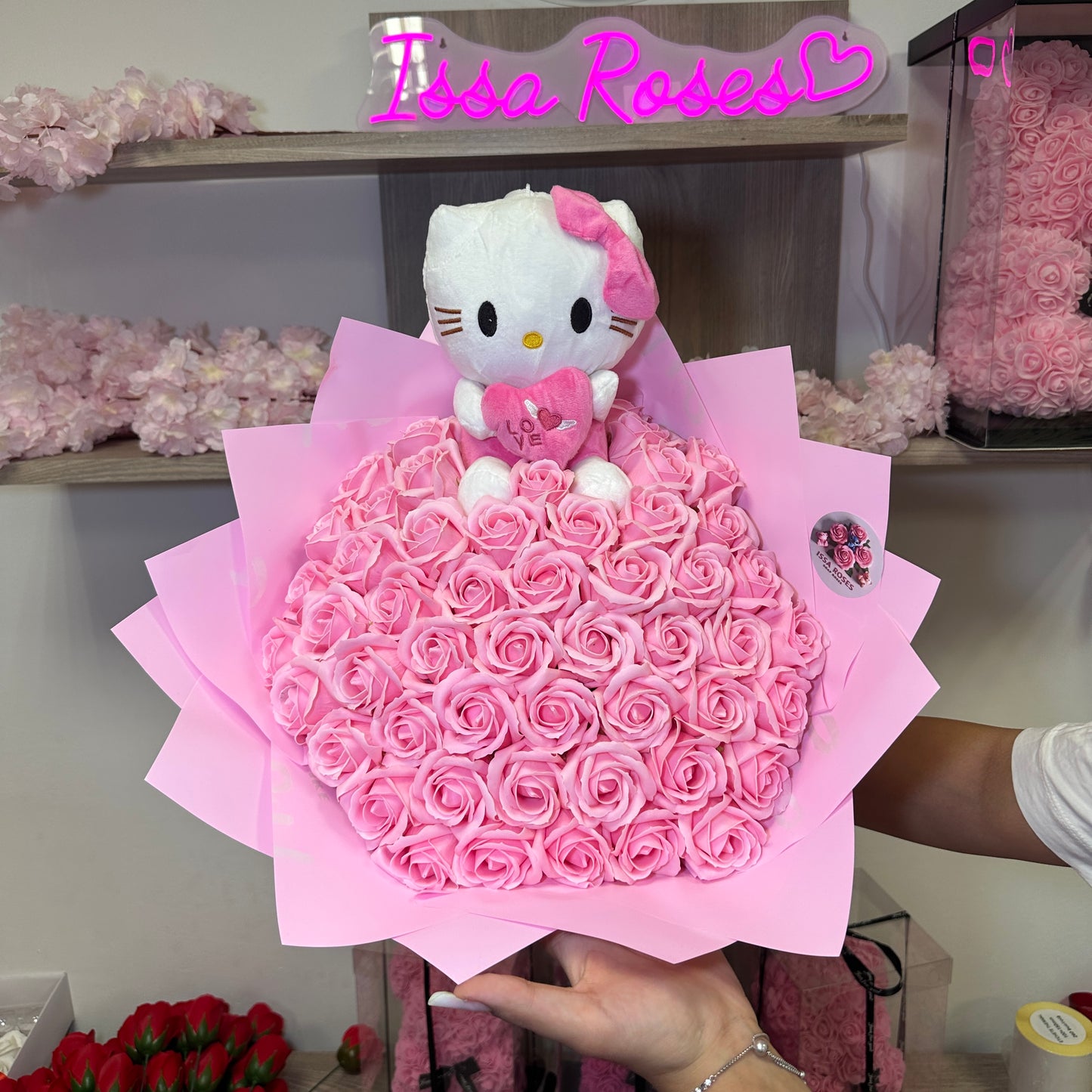 Buchet 51 Trandafiri + Hello Kitty