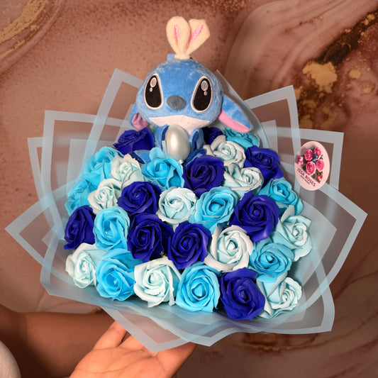 Buchet 31 Trandafiri + Stitch mic Paște